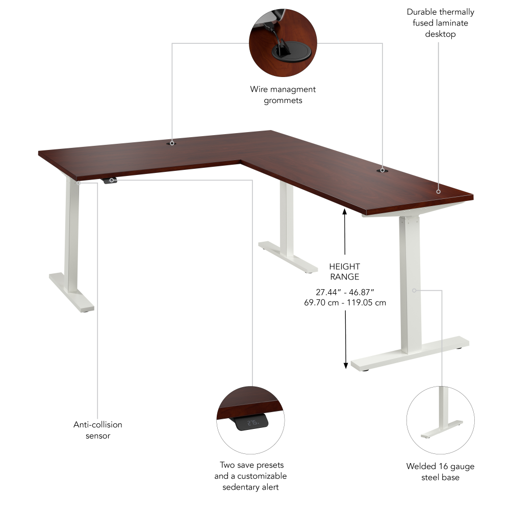Move 60 Series 60W Height Adjustable L Shaped Standing Desk