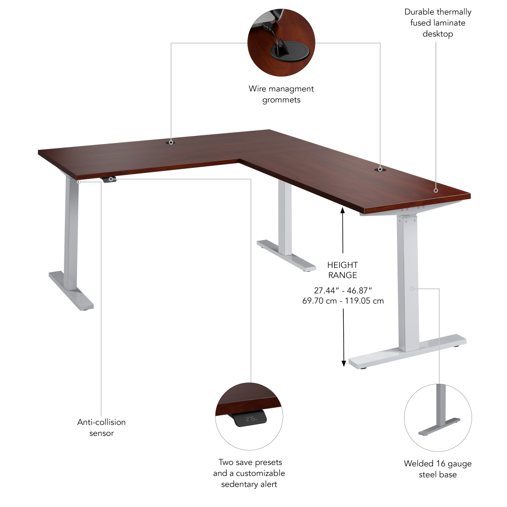 Move 60 Series 60W Height Adjustable L Shaped Standing Desk