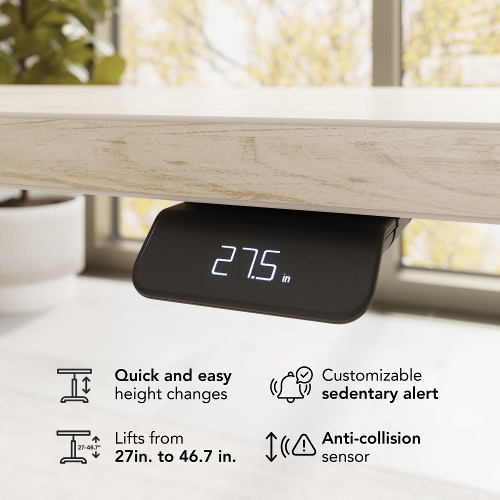 Stratus 72W x 30D Electric Height Adjustable Standing Desk with Drawers