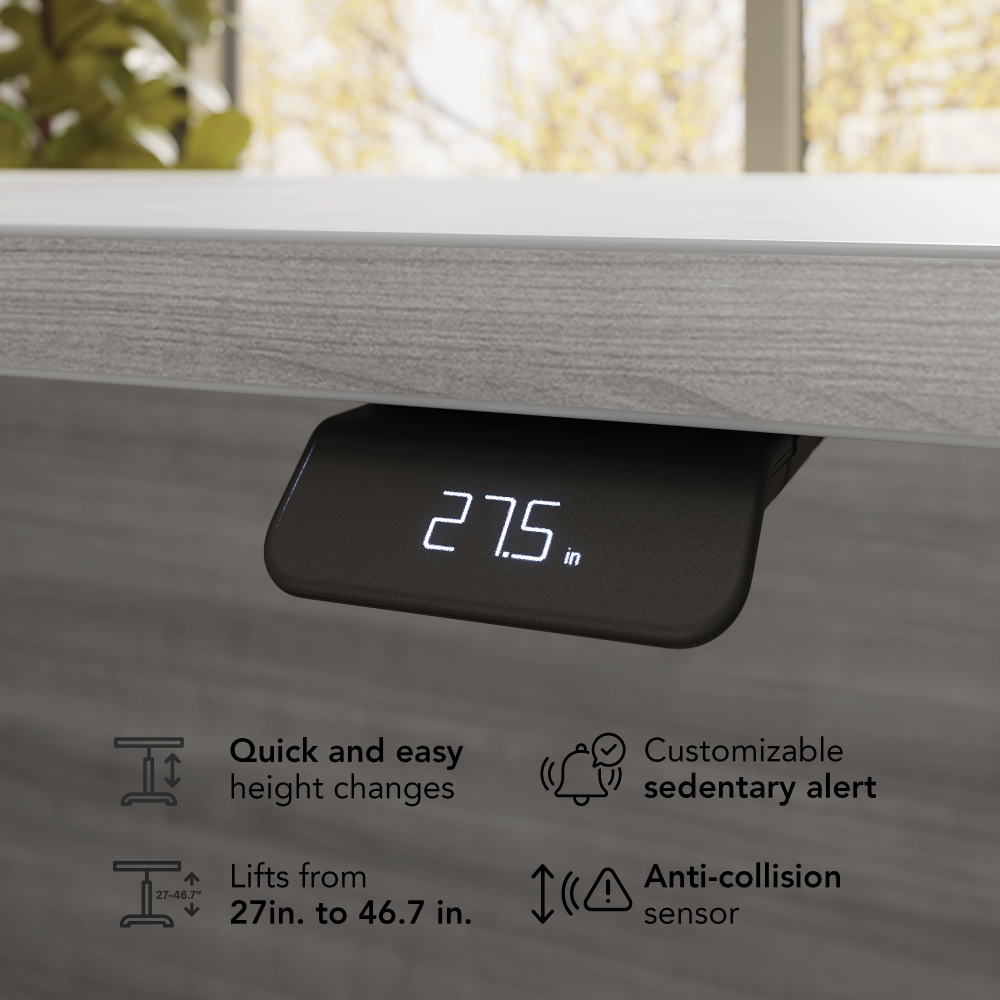 Stratus 72W x 30D Electric Standing Desk with Drawers and Modesty Panel